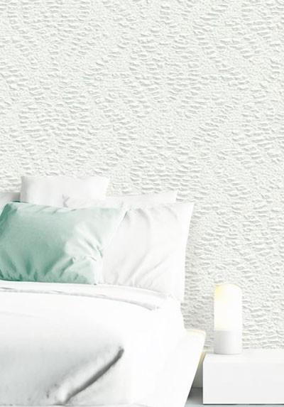  Mẫu giấy dán tường phòng ngủ màu trắng họa tiết dập nổi 9802-4