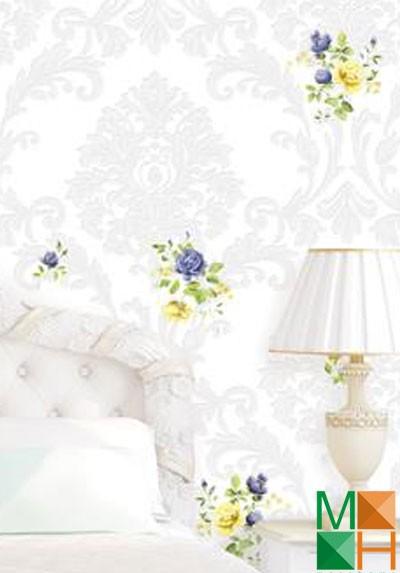  Mẫu giấy dán tường phòng ngủ điểm nhấn hoa lá đẹp 9706-1