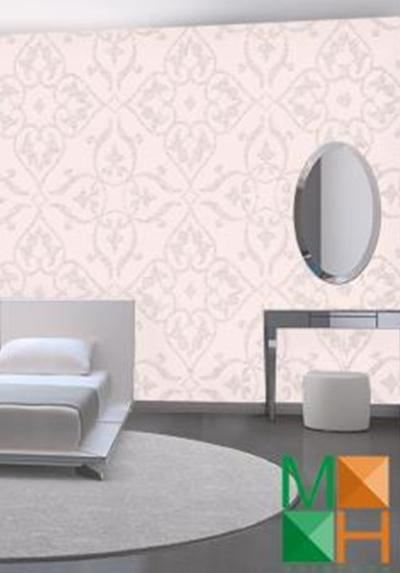 Giấy dán tường phòng ngủ cổ điển màu hồng 9804-3