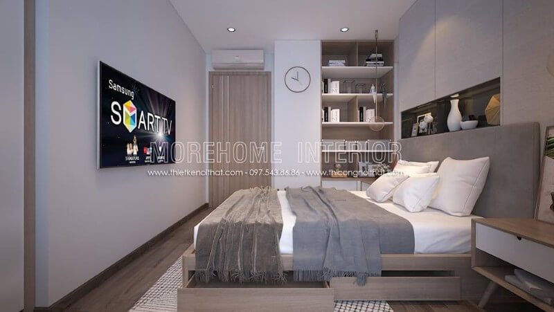 Phòng ngủ con được KTS thiết kế theo phong cách Hàn Quốc, hiện đại, trẻ trung và năng động